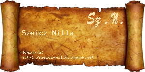 Szeicz Nilla névjegykártya